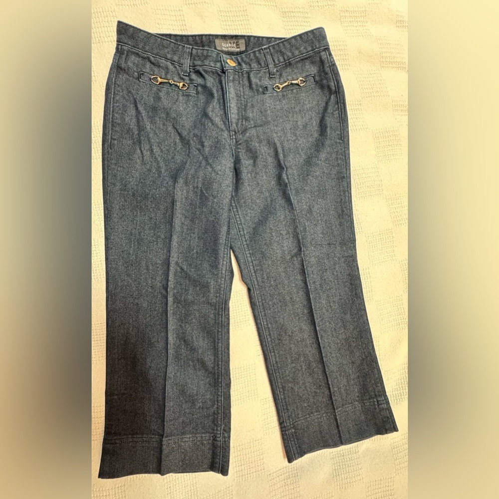 George Designs by Mark Eisen Denim Capri Sz 8